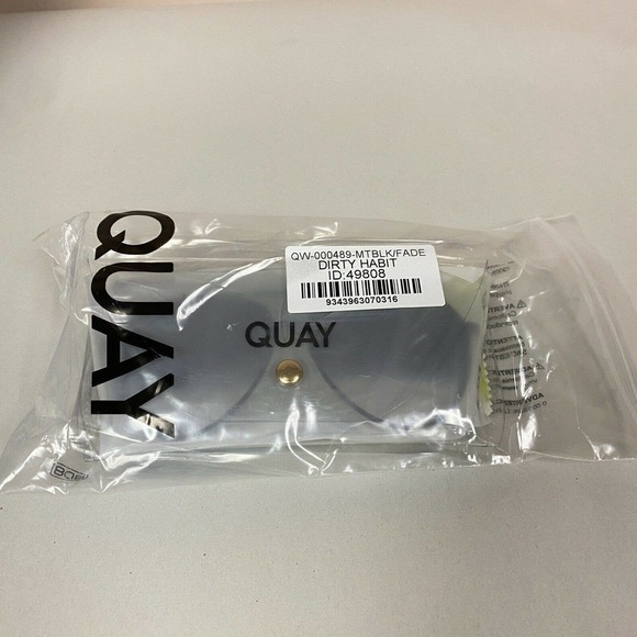 Quay Australia Dirty Habit Sunglasses Oversized Aviators Matte Black Fade - Picture 4 of 8